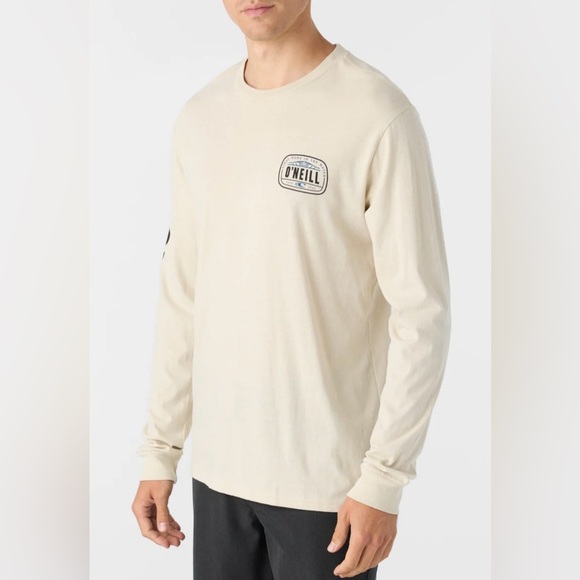 O’Neill EVENTIDE STANDARD FIT LONG SLEEVE TEE - Men’s LT KHAKI Size Small - Picture 2 of 9